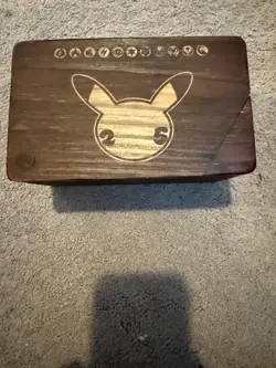 Pokemon 25th Celebration Deck Box – Premium Wood Pikachu 25th Logo Edition - Image 3