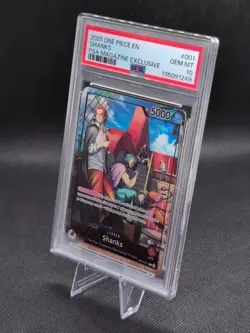 2025 One Piece EN #001 Shanks PSA Magazine Exclusive PSA 10 - Image 3