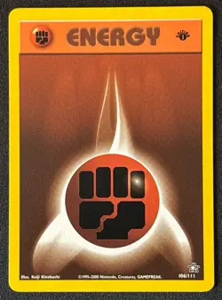 1st Edition Fighting Energy - Neo Genesis - #106/111 - Vintage Pokemon Card WOTC - Image 1