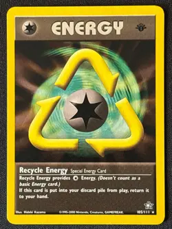 1st Edition Recycle Energy - Neo Genesis - #105/111 - Vintage Pokemon Card WOTC - Image 1