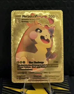 Pokemon Morpeko VMAX 300hp Gold Foil Fan Art Collector Card TCG - Image 1