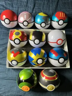 Pokemon Pokeball Collector Tins EMPTY Lot of 12 + Store Display & RARE LOVE BALL - Image 1