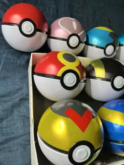 Pokemon Pokeball Collector Tins EMPTY Lot of 12 + Store Display & RARE LOVE BALL - Image 2