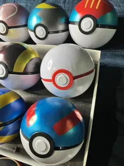 Pokemon Pokeball Collector Tins EMPTY Lot of 12 + Store Display & RARE LOVE BALL - Image 4