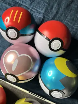 Pokemon Pokeball Collector Tins EMPTY Lot of 12 + Store Display & RARE LOVE BALL - Image 5