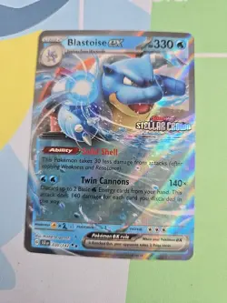 Pokemon TCG Blastoise EX Stellar Crown Stamped Holo Double Rare Card 030/142 - Image 1