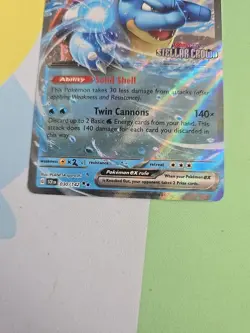 Pokemon TCG Blastoise EX Stellar Crown Stamped Holo Double Rare Card 030/142 - Image 2