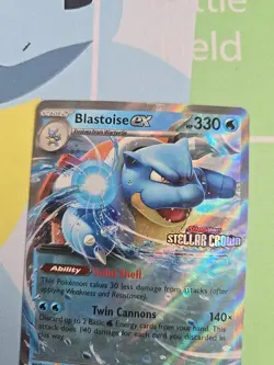 Pokemon TCG Blastoise EX Stellar Crown Stamped Holo Double Rare Card 030/142 - Image 3