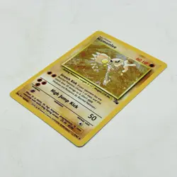 Pokemon TCG Hitmonlee Fossil 7/62 Unlimited Holo Rare Vtg 1999 Card - MP - Image 4