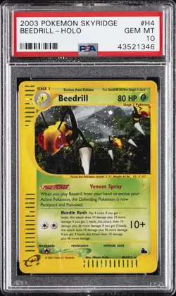 2003 POKEMON SKYRIDGE #H4 BEEDRILL-HOLO PSA 10 - Image 1