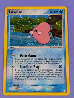 Luvdisc - 7/100 - Holo Rare Crystal Guardians - Pokemon Card - NM - Image 1
