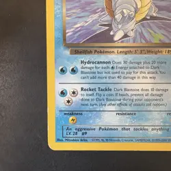 Pokemon Vintage Non Holo Rare Dark Blastoise Team Rocket 20/82 WotC - Image 5