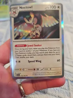 Noctowl Scarlet & Violet Full Art Black Star Holo Pokemon TCG 115/142 - Image 1