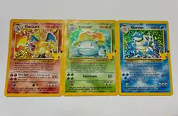 Pokemon Celebrations Charizard Venusaur Blastoise 25th Anniversary Holo Set Mint - Image 3