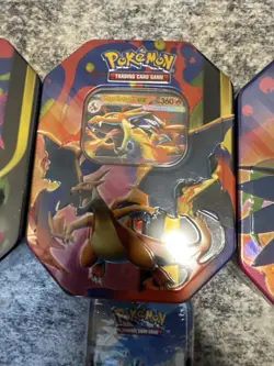 Lot of 3 Pokemon TCG Mega Charizard EX Tins + Ascended Heroes Mini Tin BRAND NEW - Image 2
