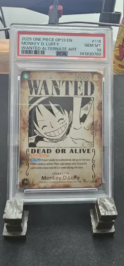 One Piece Monkey.D.Luffy Carrying On His Will OP13-118 WANTED POSTER SP PSA 10 - Image 1