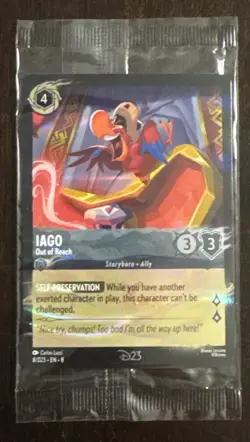 New Disney Lorcana Iago D23 2025 Gold Member Exclusive Foil Promo Card SEALED - Image 1