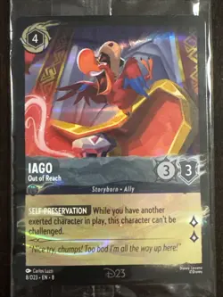 New Disney Lorcana Iago D23 2025 Gold Member Exclusive Foil Promo Card SEALED - Image 2