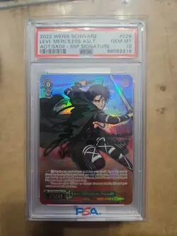 Psa 10 Weiss Schwarz Attack On Titan Levi Ssp Green Signature - Image 1