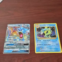 Gyarados GX & Gyarados Pokemon TCG Cards x2 Holo Foil English - Image 1