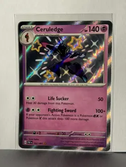 Pokemon Ceruledge TCG 162/091 Paldean Fates Shiny Holo Rare Card NM-MT Condition - Image 1