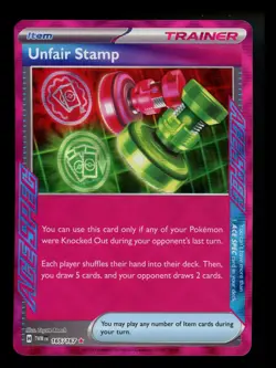 Unfair Stamp 165/167 SV Twilight Masquerade 2024 Holo Pokemon Card TCG - Image 1
