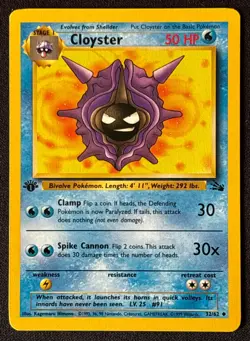 1st Edition Cloyster - Fossil - #32/62 - Vintage Pokemon Card 1999 WOTC - Image 1