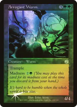 Magic The Gathering MTG ARROGANT WURM FOIL Torment NM Near Mint - Image 1