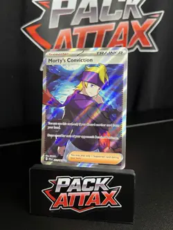 Pokemon TCG Temporal Forces Morty’s Conviction 201/162 Full Art Trainer Holo - Image 1