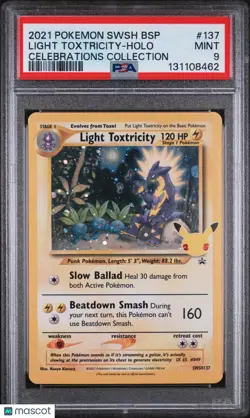 2021 Pokemon Sword & Shield Celebrations Promo Light Toxtricity SWSH137 PSA 9 - Image 1