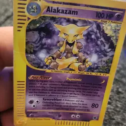 Pokemon Alakazam Stage 2 Psychic 100 HP Holo Rare 1/165 80 Attack 2002 TCG Card - Image 2
