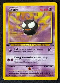 1st Edition Gastly - Fossil - #33/62 - Vintage Pokemon Card 1999 WOTC - Image 1