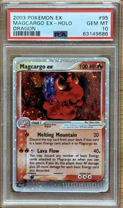 2003 Pokemon Ex Dragon Magcargo Ex Holo #95 PSA 10 GEM MINT - Image 1