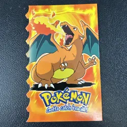1999 TOPPS POKEMON #06 CHARIZARD EVOLUTION EMBOSSED DIE CUT Black Logo - Image 1