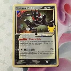 Pokemon Celebrations Greninja Gold Star – Large Swirl Holo🌀 - Image 1