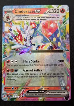 Pokemon TCG - Cinderace ex - Double Rare SV07: Stellar Crown 028/142 NM - Image 1