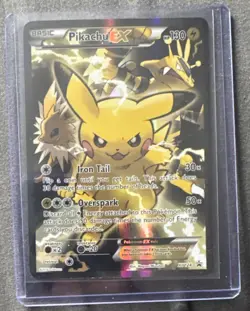 Pikachu EX XY124 Black Star Promo Full Art Holo 2016 LP Pokemon Card - Image 1