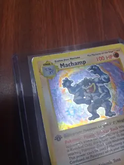 Pokemom Card WOTC Machamp Base Set 8/102 1st Edition Shadowless Holo Rare HP - Image 2