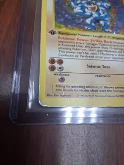 Pokemom Card WOTC Machamp Base Set 8/102 1st Edition Shadowless Holo Rare HP - Image 3