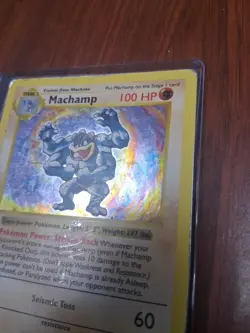 Pokemom Card WOTC Machamp Base Set 8/102 1st Edition Shadowless Holo Rare HP - Image 5