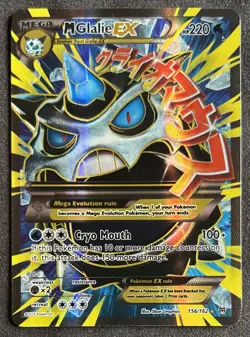 Pokemon Mega M Glalie EX Full Art Holo Rare Card 156/162 XY Breakthrough - Image 1