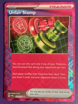 Pokemon TCG Twilight Masquerade Trainer Holo Card 165/167 Unfair Stamp - Image 3