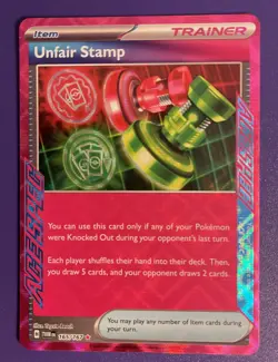 Pokemon TCG Twilight Masquerade Trainer Holo Card 165/167 Unfair Stamp - Image 4