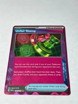 Pokemon TCG Unfair Stamp 165/167 Sv06: Twilight Masquerade Holo Ace SPEC Rare NM - Image 1