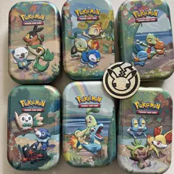 Lot Of 6 EMPTY Pokemon TCG Celebrations Mini Tins Each With Metallic Coin - Image 1