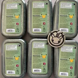 Lot Of 6 EMPTY Pokemon TCG Celebrations Mini Tins Each With Metallic Coin - Image 2
