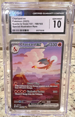 CGC 10 Charizard ex 199/165 MEW EN-151 Special Illustration Rare Pokemon Card - Image 1