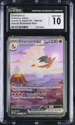 CGC 10 Charizard ex 199/165 MEW EN-151 Special Illustration Rare Pokemon Card - Image 3