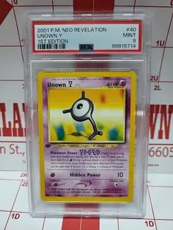 2001 Pokemon Neo Revelation Unown Y 1st Edition PSA Mint 9 40/64 - Image 1