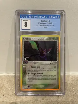 CROBAT 2/113 EX DELTA SPECIES set 2005 pokemon card CGC 8 - Image 1